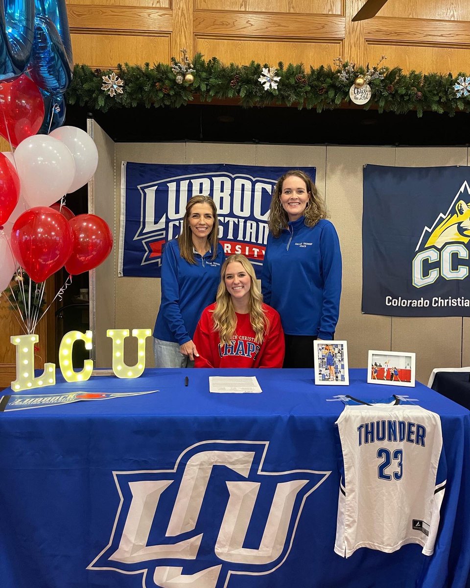 Exciting Signing Day Celebration with family, coaches, and friends for <a href="/Jennakendall20/">Jenna Kendall</a> and <a href="/VerduinRylee/">Rylee Verduin</a> These teammates have worked hard many seasons for the opportunities! Great Job! 💯💗! <a href="/ccu_wbb/">CCU Womens Basketball</a> <a href="/LCUWomensBball/">Lubbock Christian University Women's Basketball</a> <a href="/dallasthunder1/">Dallas Thunder Basketball</a> <a href="/Platinumbball/">TX Platinum S40</a> <a href="/the_CoachWalker/">The_CoachWalker</a> <a href="/GregNared/">Greg Nared</a>