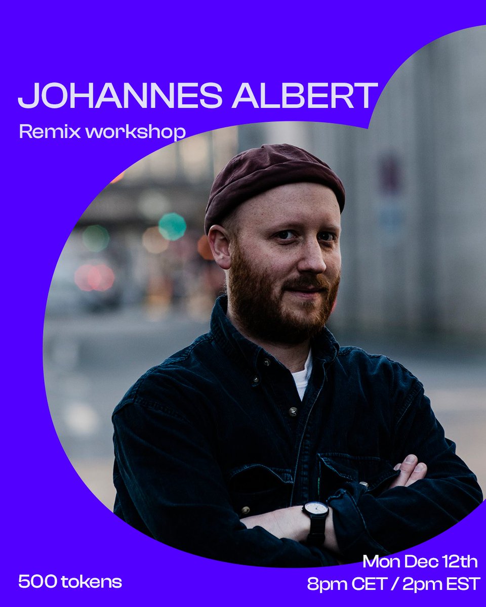 REMINDER! Johannes Albert will be live on Echio today at 8pm CET / 2pm EST for a remix workshop! 

Join Johannes live here: echio.co/session/STY4U5…