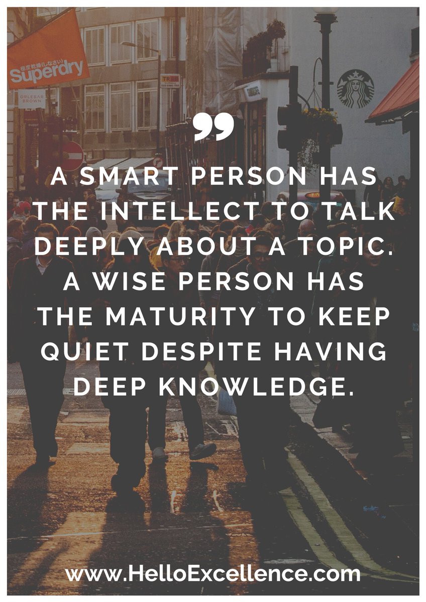ExcellenceHello's tweet image. A smart person has the intellect to talk deeply about a topic. A wise person has the maturity to keep quiet despite having deep knowledge.

#HelloExcellence #MentalHealth #HumanResources #Psychology #Wellness #EmployeeProductivity #SelfLeadership #EmployeeWellness #FutureOfWork