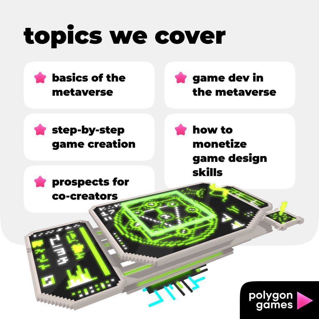 academy_polygon's tweet image. 2 days left to register for a free webinar and learn about:

- basics of game development for the Sandbox; 
- metaverse co-creators and their opportunities;
- how to get started with Metaverse game development.

📅 - 13 December, 6 pm (EST)

Details ➡️ bit.ly/3OIKnuW