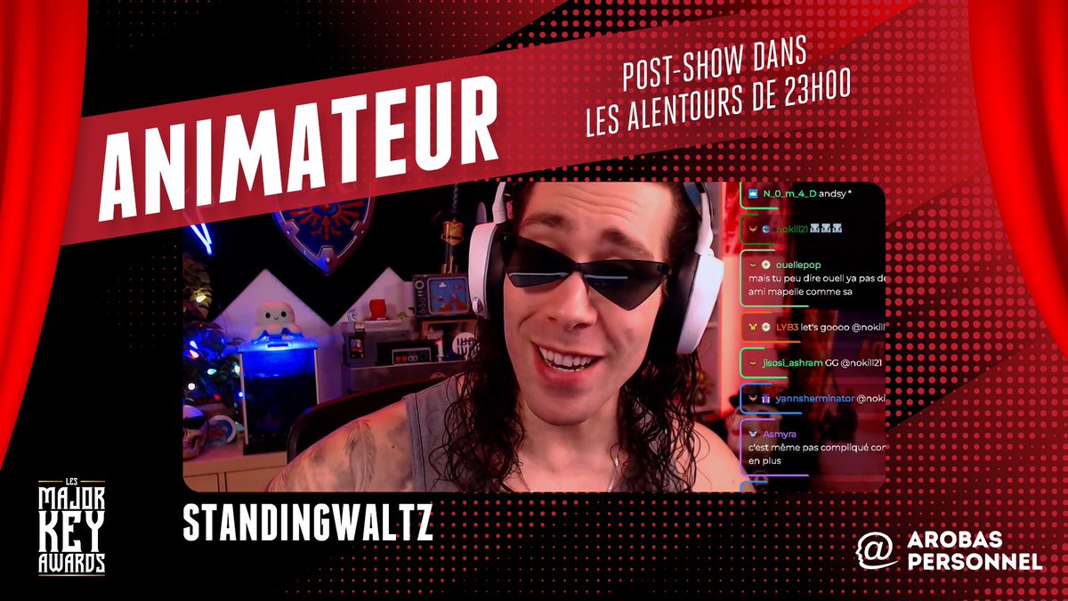Cette année, les #MajorKeyAwards 🔑introduisent un PRÉ-SHOW ainsi qu'un POST-SHOW qui seront les ''hang-out spots'' officiels avant et après l'évènement.

Je suis très heureux de vous annoncer que ce sera moi qui aurai l'honneur de closer le tout!

On se voit le 28 décembre.😉
