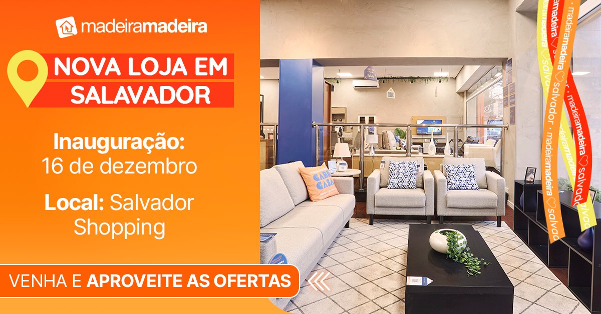 Nada melhor que começar a semana com ótima notícias, não é mesmo? E aqui vai uma: VEM AÍ A NOVA LOJA FÍSICA EM SALVADOR! 🤩🧡
Nessa sexta-feira (16/12) a nova loja irá inaugurar no Salvador Shopping! Já deixa anotado aí na sua agenda, e venha nos visitar!