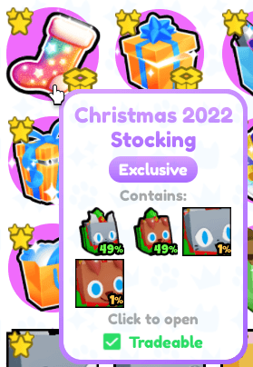 PsxLeaks01's tweet photo. Christmas 2022 Stocking #PetSimulatorX https://t.co/CqW9oS4I6N