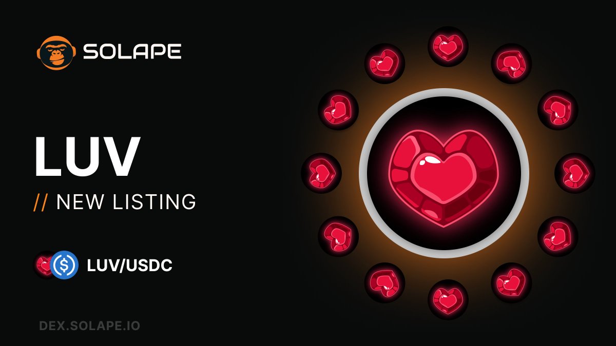New OpenBook Market 📖

Ticker: $LUV / $USDC ❤️
Twitter: <a href="/Sorcery_inc/">Sorcery (New)</a> 🧙‍♂️
Trading Link: dex.solape.io/#/market/VbyGH…