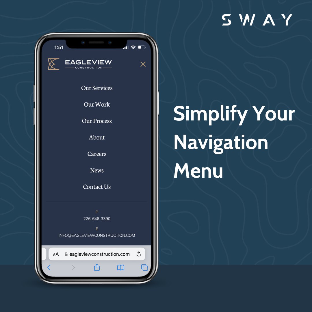 📱Optimize Your Website for Mobile First Browsing

#DYK that 54% of website traffic comes from mobile devices?
Now's the time to make your website #mobilefriendly. Check out some of our favourite tips for optimizing your website for mobile-first browsing!

#Sway #SwayAdvertising