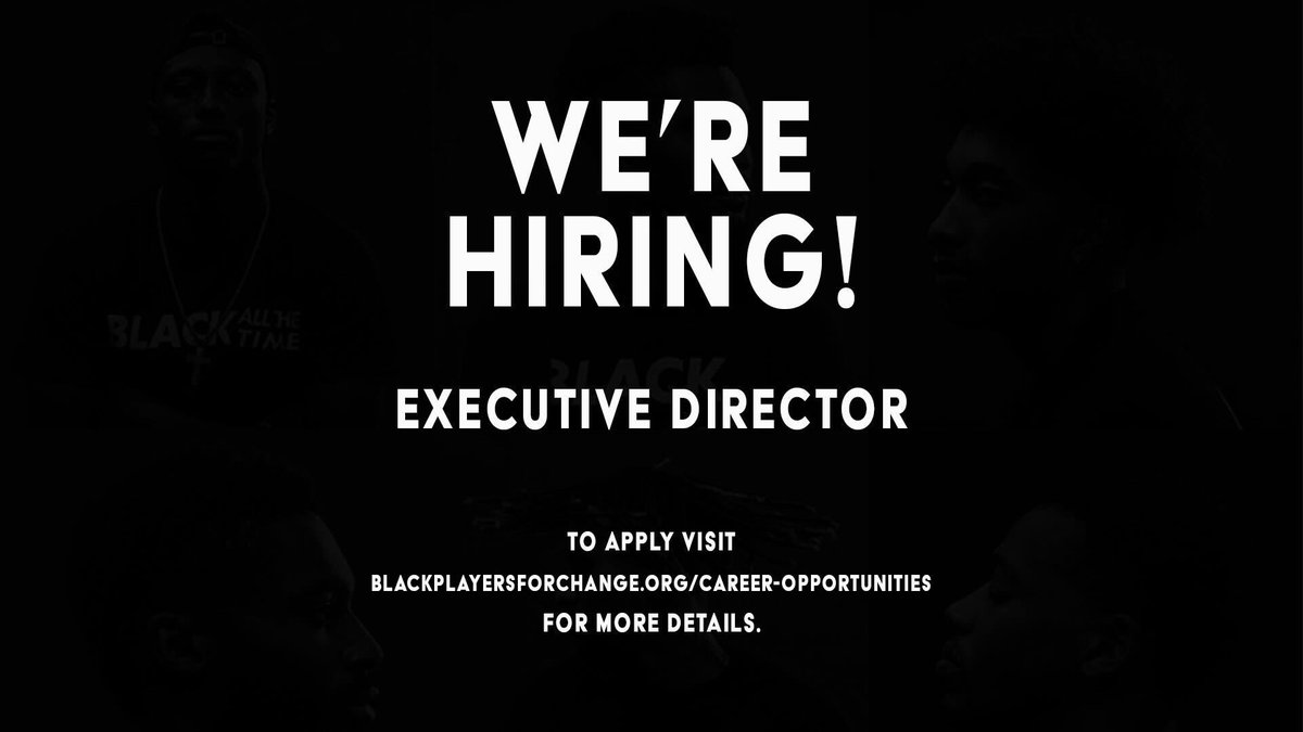Black Players For Change (@bpcmls) on Twitter photo We are looking for an Executive Director to join our team of 170+ MLS players, coaches and staff committed to removing systemic discrimination in the game of soccer both on and off the field.
Join us!
blackplayersforchange.org/career-opportuβ¦
#TogetherThereWillBeChange
βπ»βπΌβπ½βπΎβπΏ We are looking for an Executive Director to join our team of 170+ MLS players, coaches and staff committed to removing systemic discrimination in the game of soccer both on and off the field.
Join us!
blackplayersforchange.org/career-opportuβ¦
#TogetherThereWillBeChange
βπ»βπΌβπ½βπΎβπΏ