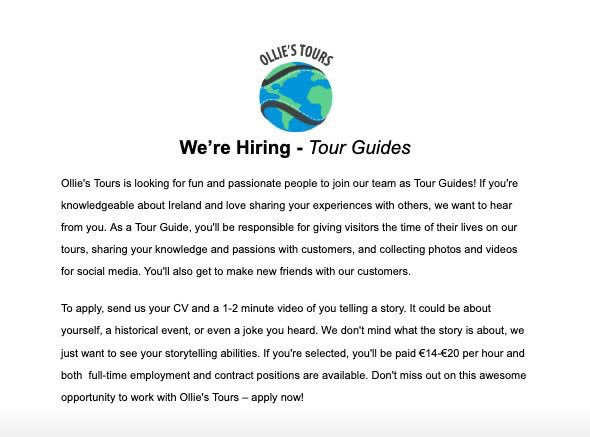 Know a potential rockstar if a tour guide?