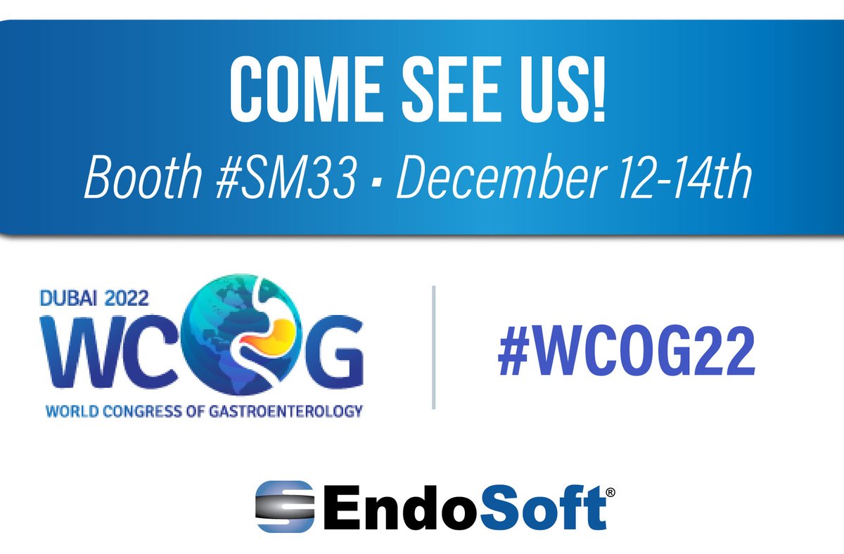 EndosoftWorld's tweet photo. EndoSoft is looking forward to meeting you on the first day of #WCOG! Visit booth #SM33 to discover the latest advances in artificial intelligence for GI involving detection, sizing, and intelligent report writing.
#WCOG2022 #Gastro #EndoWriter #AI https://t.co/3uGrc6tJjj