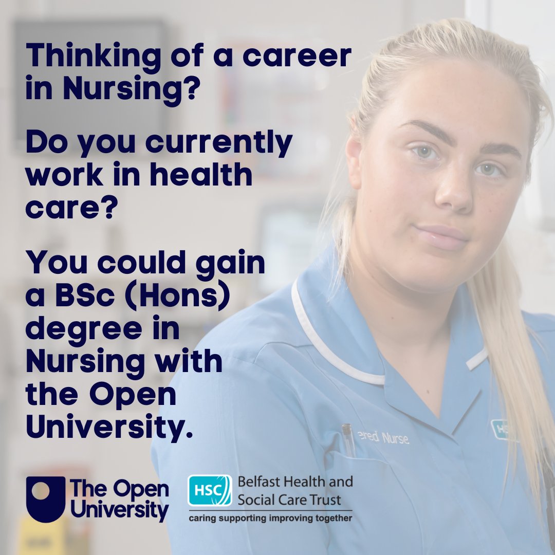 We are committed to supporting our staff to progress their careers, offering opportunities to develop and gain new skills. Find out more about how you can become a Registered Nurse in our partnership with @OpenUniversity belfasttrust.hscni.net/2022/12/12/ope…