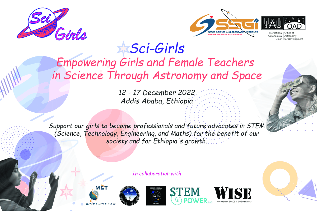 Today is the start of the SciGirls project in #Ethiopia that will train #girls and female teachers in #science through astronomy and space. Participants will be trained as change makers to promote STEM among friends and colleagues.

astro4dev.org/category/flags…