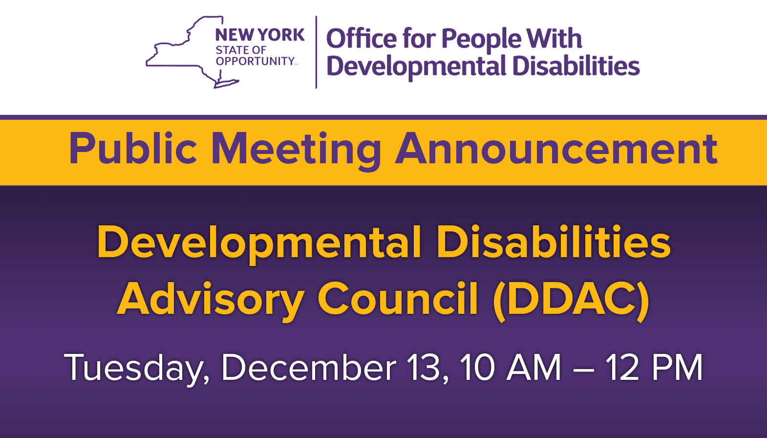 OPWDD on Twitter "REMINDER The next public meeting of the
