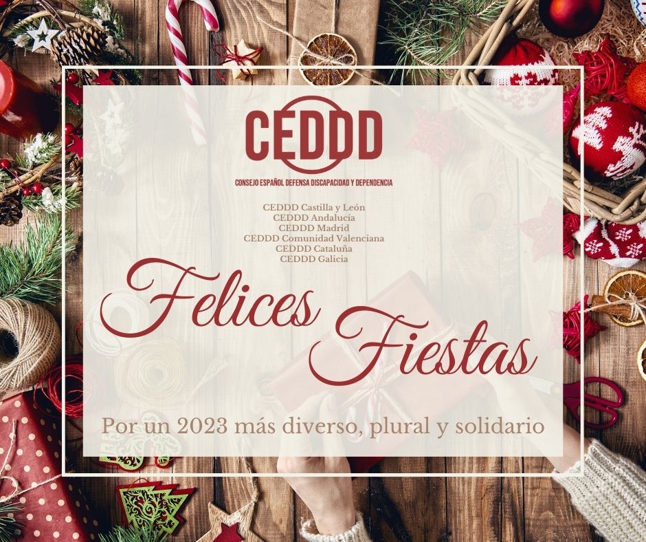 En #MovimientoCEDDD os deseamos unas #FelicesFiestas, llenas de inclusión, trabajo y salud para todo el mundo.