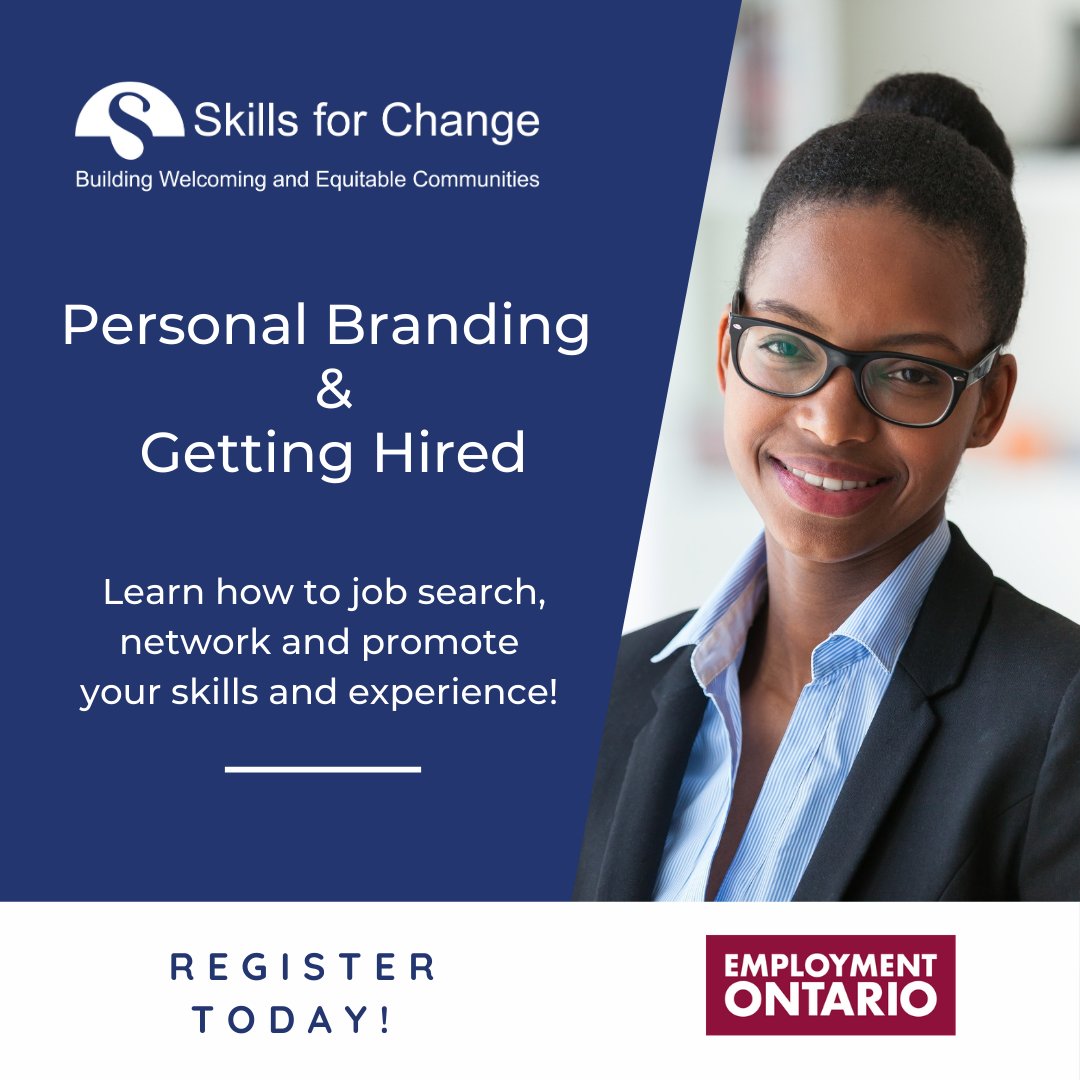 SkillsforChange's tweet photo. Do you want to learn about personal branding to get hired?
Join our Branding Yourself & Getting Hired workshop on Dec. 19 to learn techniques, tools to build your brand and get noticed in the #digitaljobmarket.
Register: https://t.co/2zgrsHVQRl
#personalbranding #gettinghired https://t.co/BDeP6SAGnq