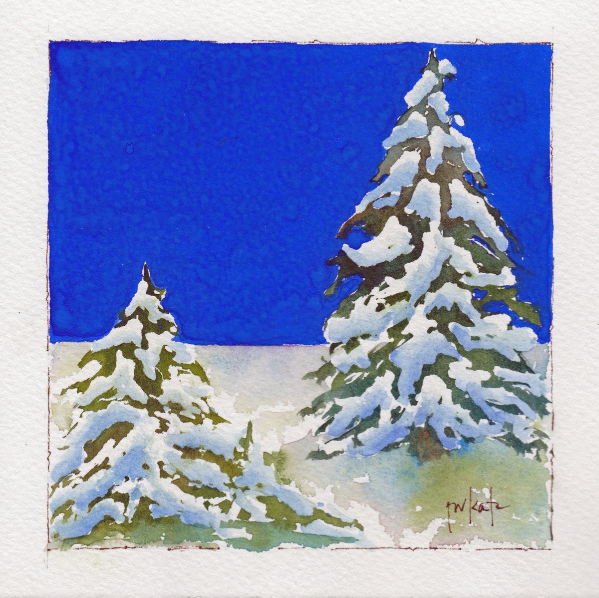 ‘Boughing to Winter’ - the Day 4 Release in the Blue Sky Series featuring nine paintings in nine days. This 6x6 original watercolor on paper is mounted on an 8x8 mat board and priced at $75 (shipping and taxes included). See link for how to make it yours.
pauseworks.com/patkatzartwp/r…