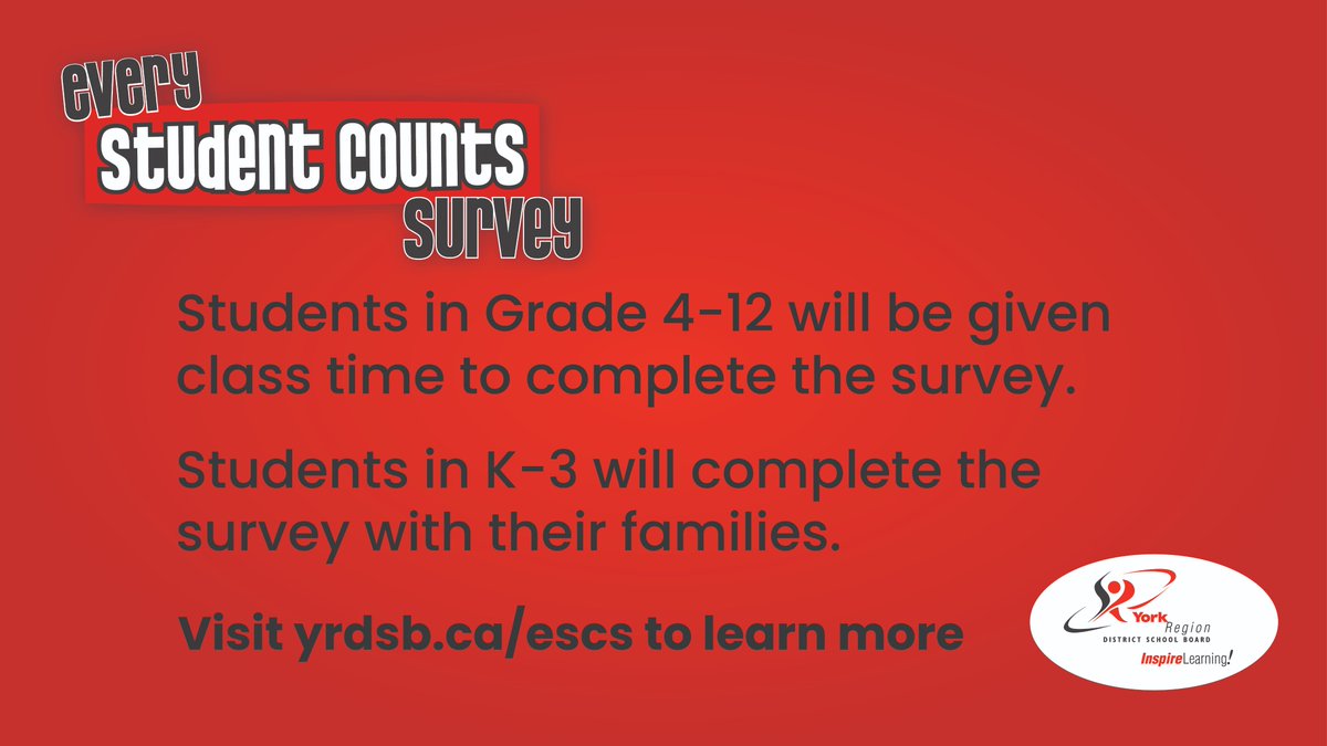 York Region DSB on Twitter "The Every Student Counts Survey will be