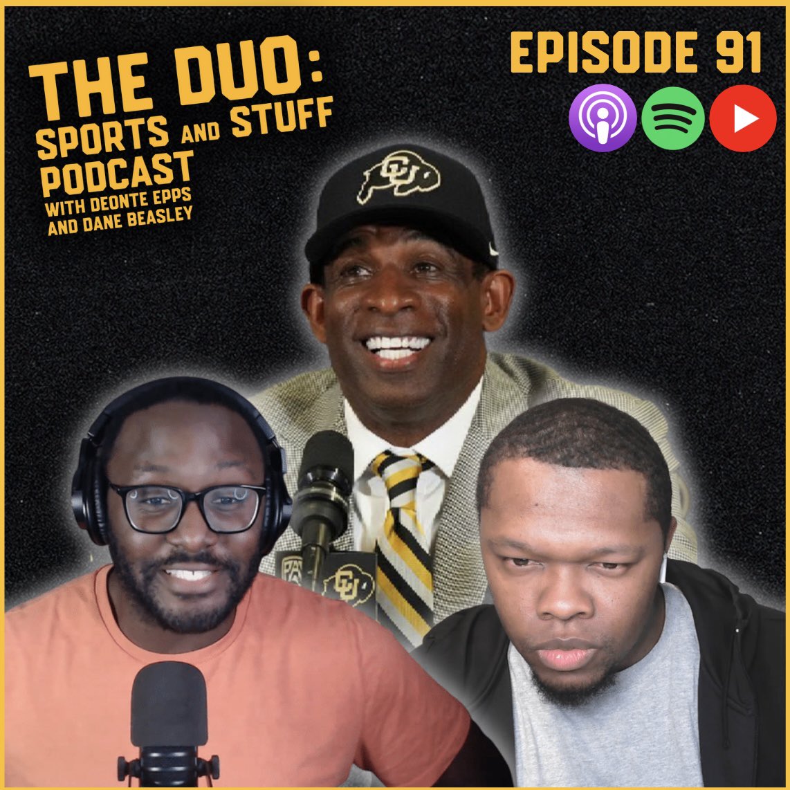 🚨NEW EPISODE🚨
Episode 91 | “We Back Up” 

🎙: NFL Latest Discussion 🏈
🎙: Coach Prime’s move to CU 🏈 
🎙: Top 5 from MCU Phase 4 💫

Listen:
🍎: apple.co/3VS5Zrn
🟢: spoti.fi/3hlhpoC
#theduopodcast @ApplePodcasts @spotifypodcasts 

#MadeOnZencastr
@zencastr