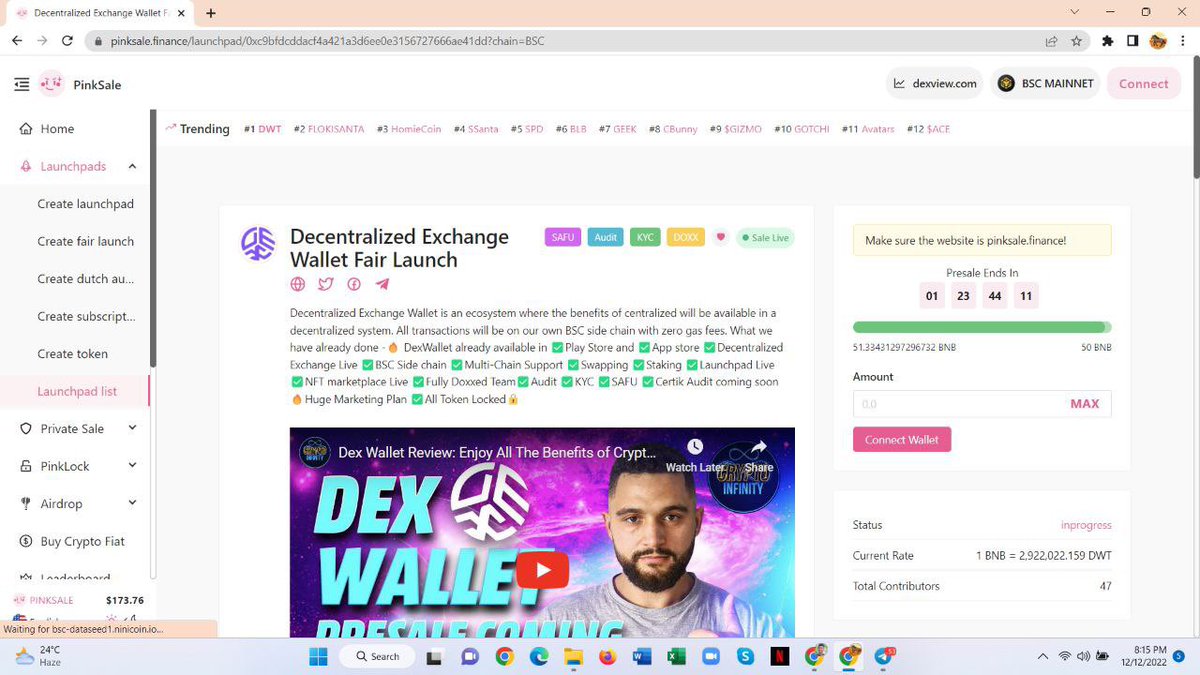 SOFTCAP FILLED WITHIN 15 MINUTES.🔥 

WE ARE NOW TOP #1 TRENDING ON PINKSALE!🚀🚀 

PINKSALE LINK : pinksale.finance/launchpad/0xC9…