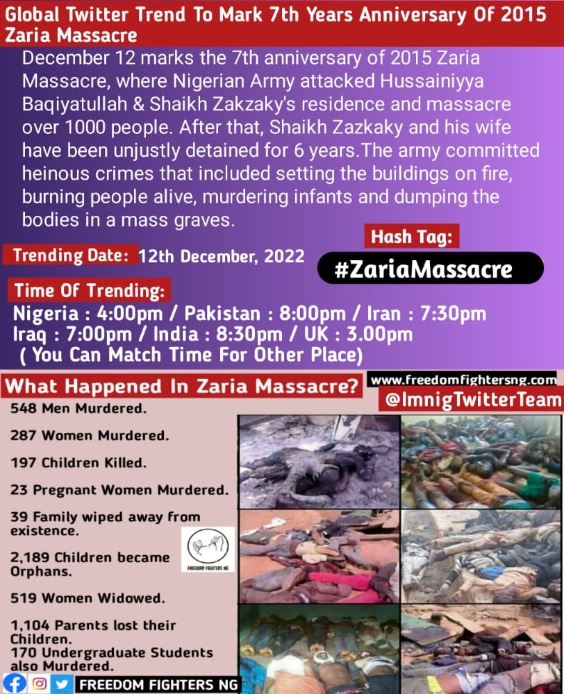 RupaniGarcon's tweet photo. Kindly join us on Twitter, the trend is now
#ZariaMassacre https://t.co/BAD88QR0cr