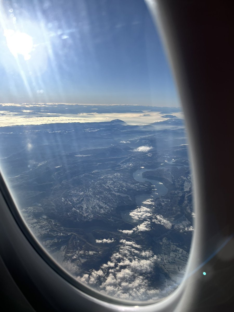 Flew over the Alps 🏔️ this morning and what a beautiful view. I do hope that the region has more snow ❄️ fall across the mountains for recharge in its aquifers &amp; wetland systems 🙏🏾 #WetlandsMatter for Recharge. <a href="/RamsarConv/">Convention on Wetlands</a>