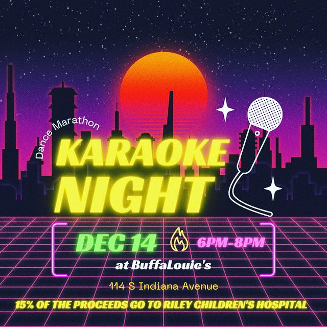Karaoke night at Buffalouies from 6-8 pm!! Be ready to eat yummy food and sing your heart out🐓🎤