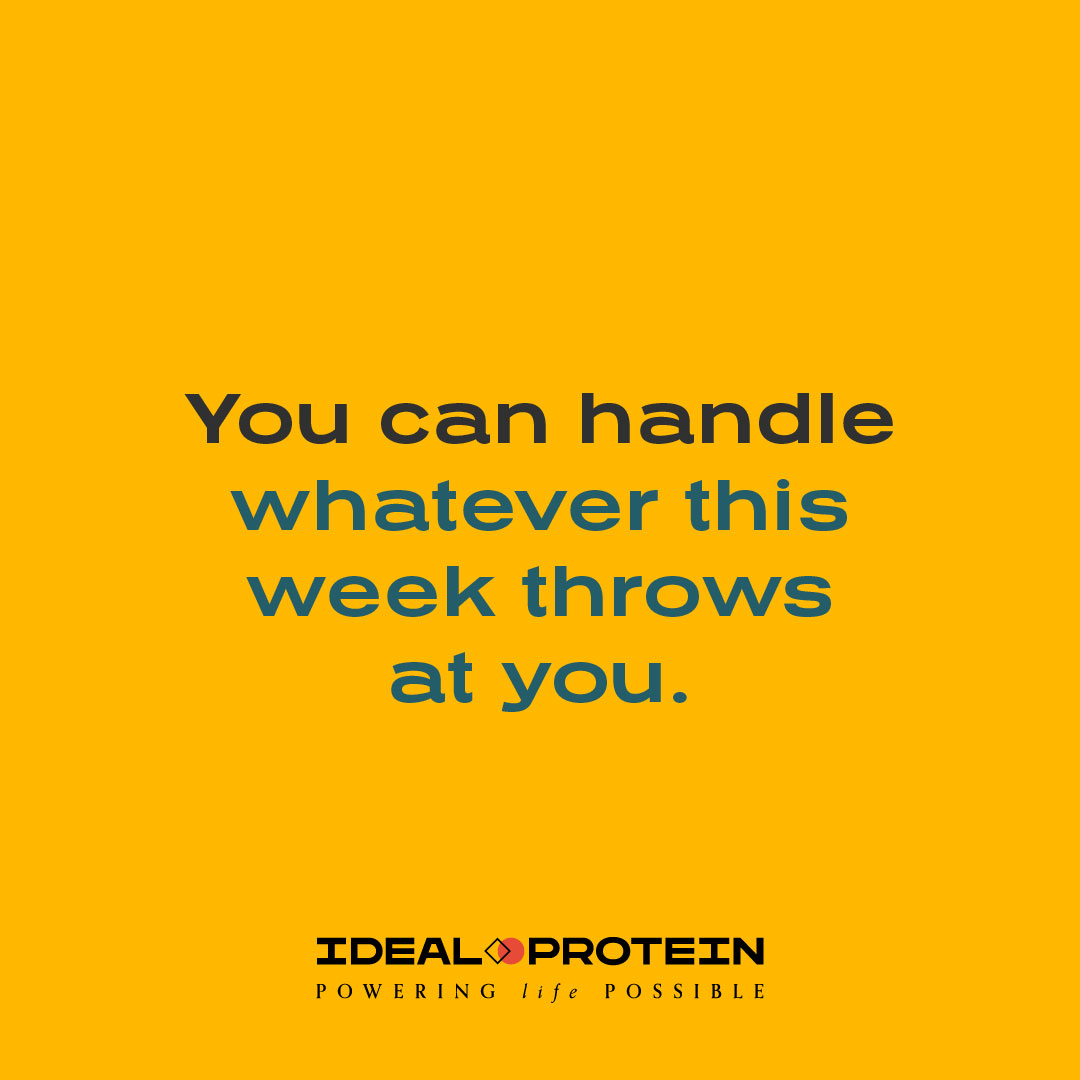 IdealHealthLLC's tweet photo. This week’s got nothing on you. You are strong, you are dedicated, and you can take on whatever work, home, or health-related stress this week has in store.  #MotivationMonday #IdealHealth #IdealProtein #PoweringLifePossible #VirtualCoaching #HealthyLiving https://t.co/f2f48gadZ3