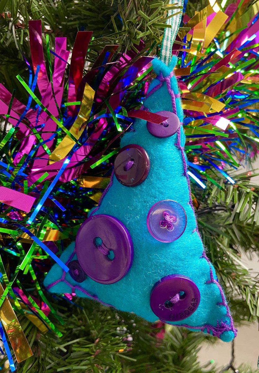 Look what our Sewing Club have made. Festive fun with buttons and blanket stitch. ❤️ 🪡 🧵 ❤️ <a href="/Eden_School1/">EdenSchoolBlackburn</a>