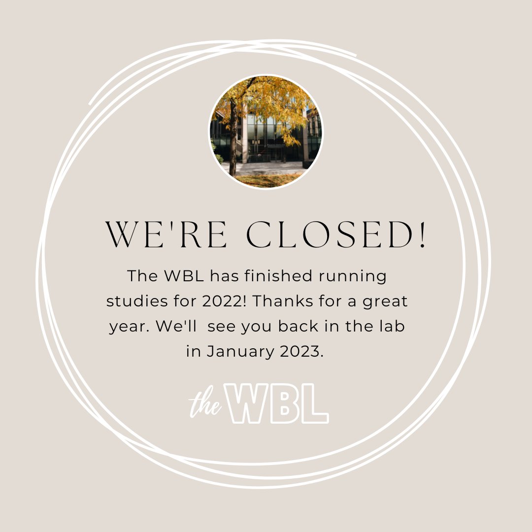 The WBL has wrapped up for 2022! Thanks for your support and participation. We'll be back in the lab in January 2023!