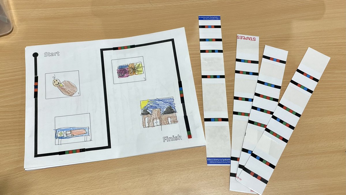 KellyHincks1's tweet photo. To the librarian who suggested that you turn @Ozobot codes into labels so that younger students could be more successful you are a genius! I don’t remember who you are but I am forever in your debt! #HourOfCode #mischoollibrary #tlchat https://t.co/YinFobHx33