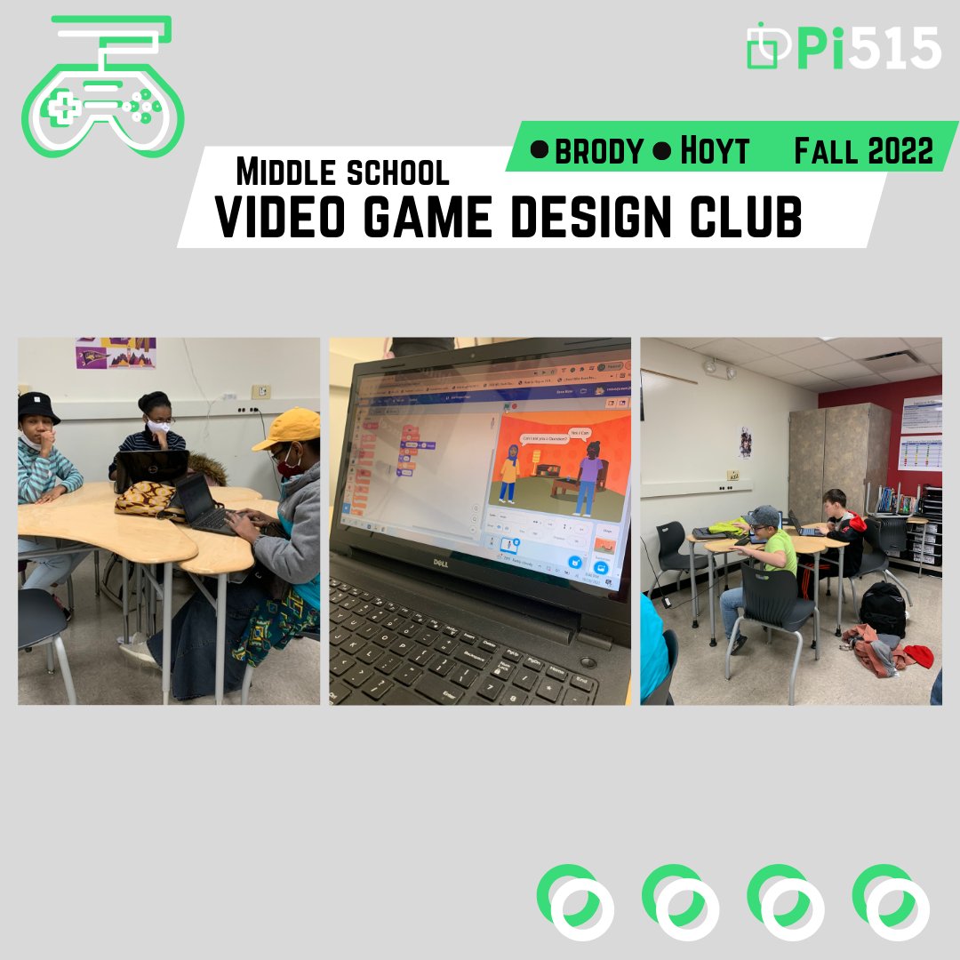 Pi515_IA's tweet photo. Last week marked the end of our #EFTW Video Game Design Club. We had a blast getting to know a fantastic group of new students and building out their games. Thank you to Brody and Hoyt for hosting us; we hope to be back soon!👾💻💚

#YouthInnovate #Meta #PursueInnovation

@Meta https://t.co/Rf0isVEHqB