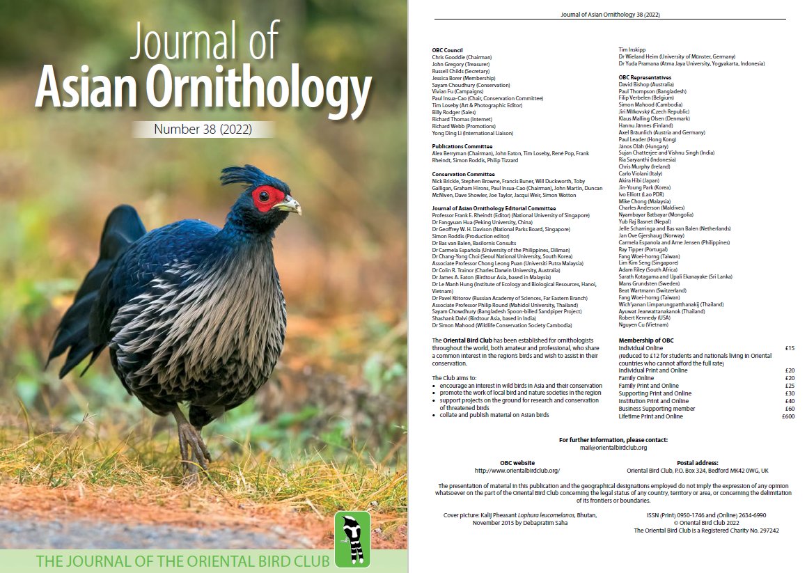 jayshrike's tweet photo. Our article on diurnal non-raptor #migrants at Khao Dinsor is now available in @orientbirdclub's Journal of Asian Ornithology. Big thanks to everyone involved!
For those who are interested, please consider applying for OBC membership via https://t.co/aByyUiPErY.
#birds #migration https://t.co/pkNItxP3ZS