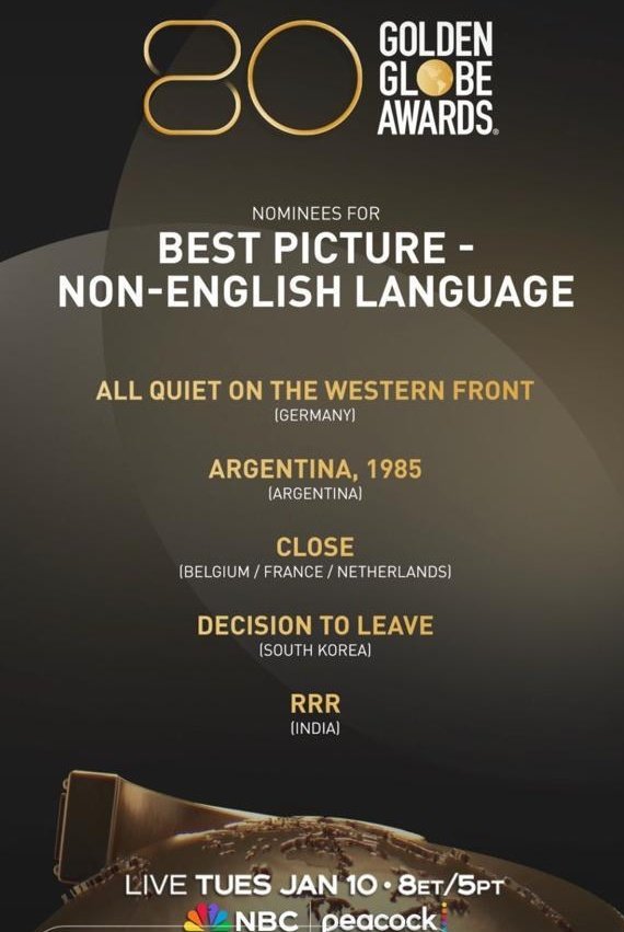 #ARGENTINA1985 nominated for Best Motion Picture – Non-English Language at the Golden Globes! It is the first nomination for an Argentine film in 23 years. Endless joy! 🇺🇸