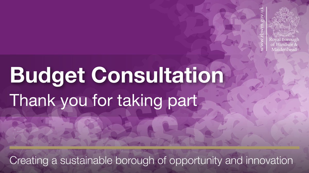 RBWM's tweet image. 👏 Thank you to everyone who took part in our consultation on our 2023/24 budget proposals. Your feedback will help aid discussions when the Budget is debated at Full Council on Tuesday 21 February. #RBWMbudget