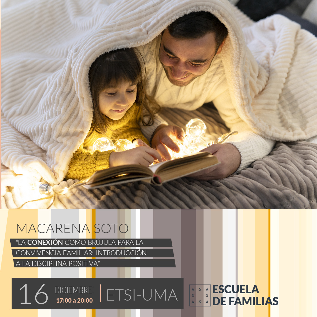 @asamalaga Este viernes tenemos una nueva charla de Escuela de Familias Previa a las fiestas, época de grandes emociones en los pequeños, aprenderemos sobre disciplina positiva de la mano de Macarena Soto 📆 viernes 16 de diciembre ⏰ 17:00 📌ETSI Os esperamos a todos