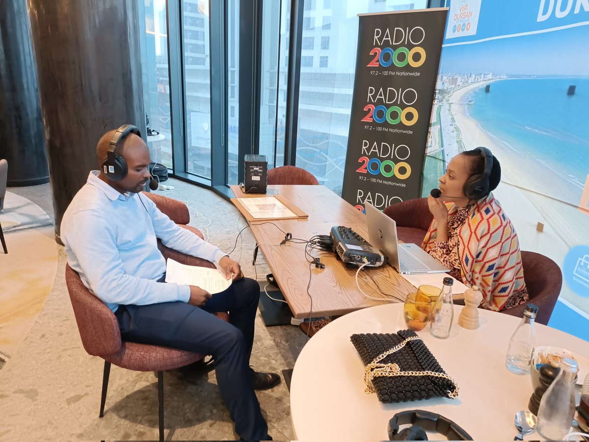 Radio2000_ZA's tweet photo. #TheGlenzitoSuperDrive
We're joined in our makeshift studio by Sabelo Dudu, Deputy Chair of Umhlanga Community Tourism Organization.
@dbntourism
#VisitDurban
#DurbanSummer https://t.co/Rnk13tL5E4