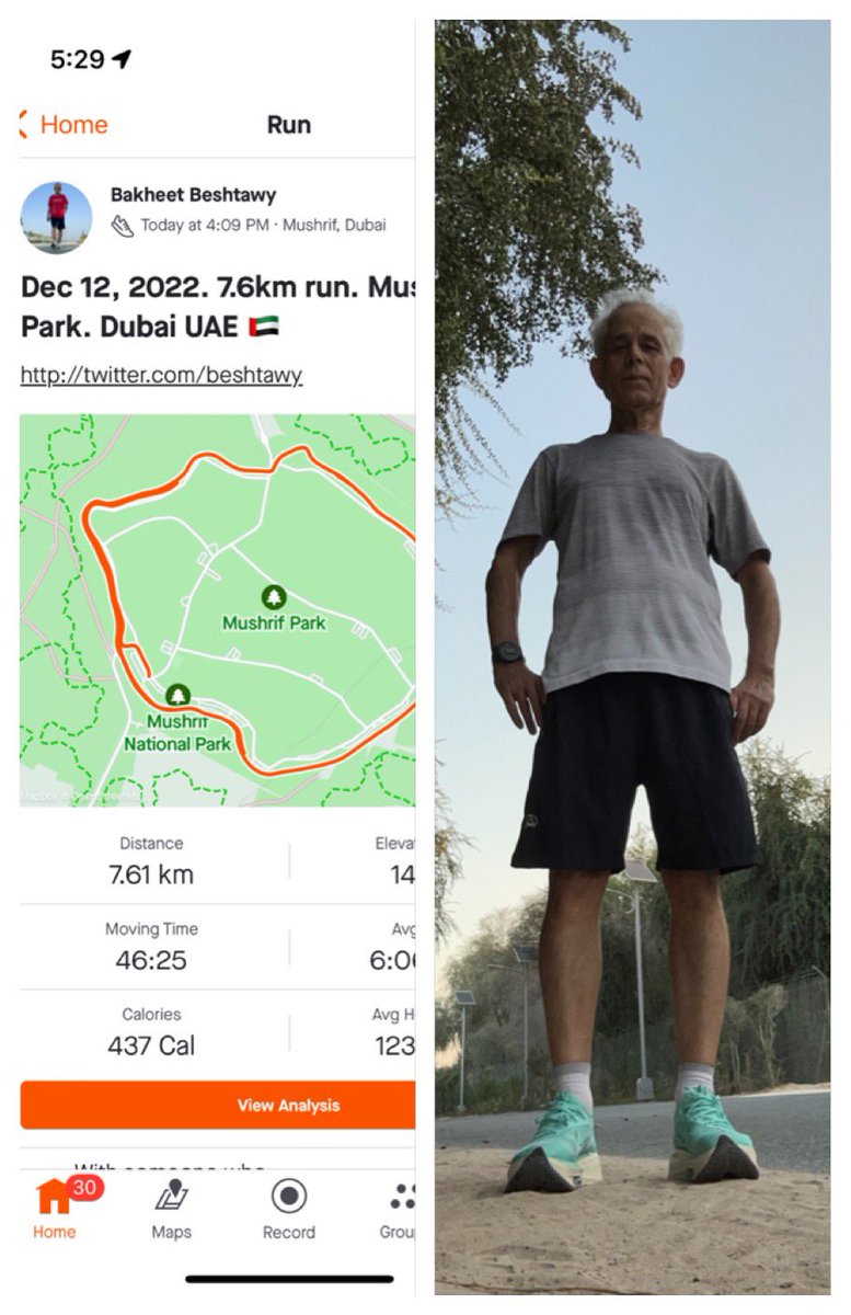 beshtawy's tweet photo. Dec 12, 2022. 7.6km run. Mushref Park. Dubai UAE 🇦🇪 ##Running #UAE #Dubai @googlephotos #nike @elonmusk #FIFAWorldCup2022 #WelcomeBackTwitter @DubaiFrame https://t.co/FIpSfxUljr