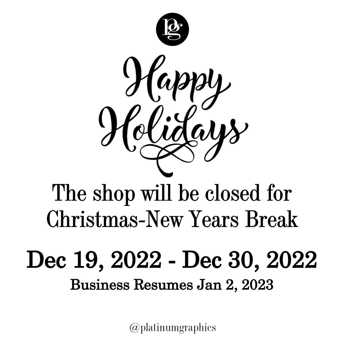 This is our last week open for the year!! 🥳