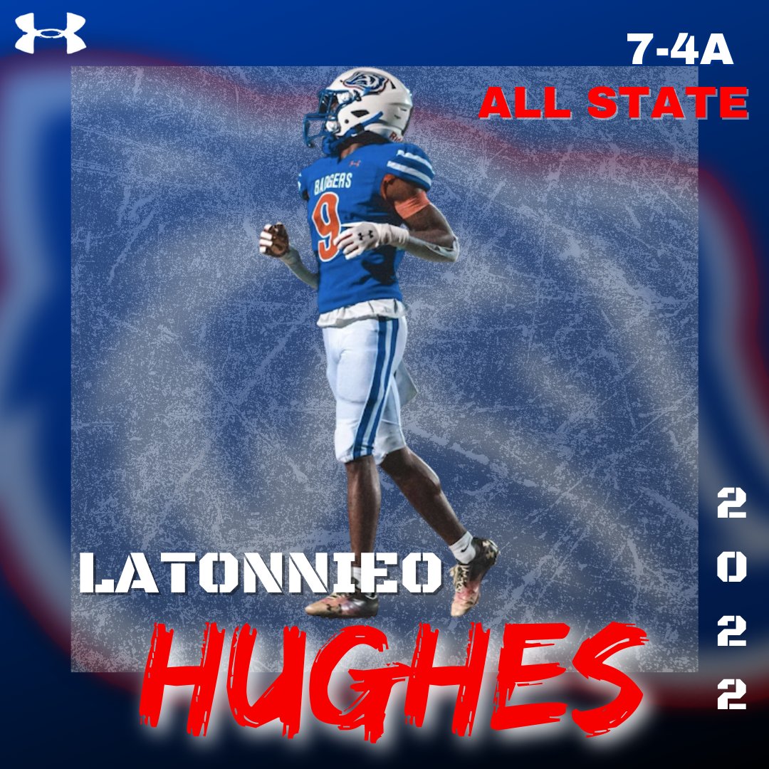 ArkadelphiaFB's tweet photo. LaTonnieo Hughes: 7-4A All-State Wide Reciever.

#BadgerELITE https://t.co/b55PLEjNpA
