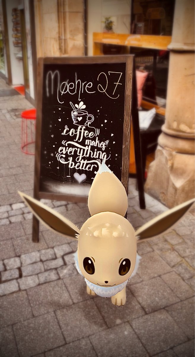 Day 4 of 7 Eevee AR challenge with @Solivanti13 @sevensevenok @jen_deslauriers @EeveeSophie7 @rose_diamond10 Happy Monday! Time for a cup of coffee ☕️ #NianticAR #GOsnapshot #CuteAR #Eevee #arpics #ARaDay #Coffee #Timeforabreak #PokemonGoApp #PokemonGO