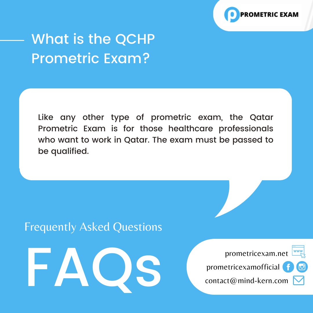 ExamPrometric's tweet photo. FAQ: What is the QCHP Prometric Exam?

Like any other type of prometric exam, the Qatar Prometric Exam is for those healthcare professionals who want to work in Qatar. The exam must be passed to be qualified.

Get to know more by visiting our website.

#QatarPrometricExam #QCHP https://t.co/uvj5vHRErq