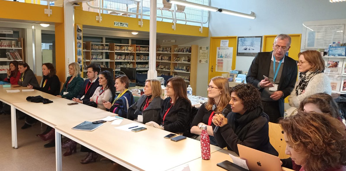 acversailles's tweet photo. Une délégation d'experts européens a été accueillie aujourd'hui à Cergy (95) sur la lutte contre les inégalités sociales et territoriales en éducation. 
L'occasion de présenter la #CitéEducative du collège Moulin à Vent et de l'#InternatExcellence du collège Les Touleuses ! https://t.co/RvqHmFjTDR