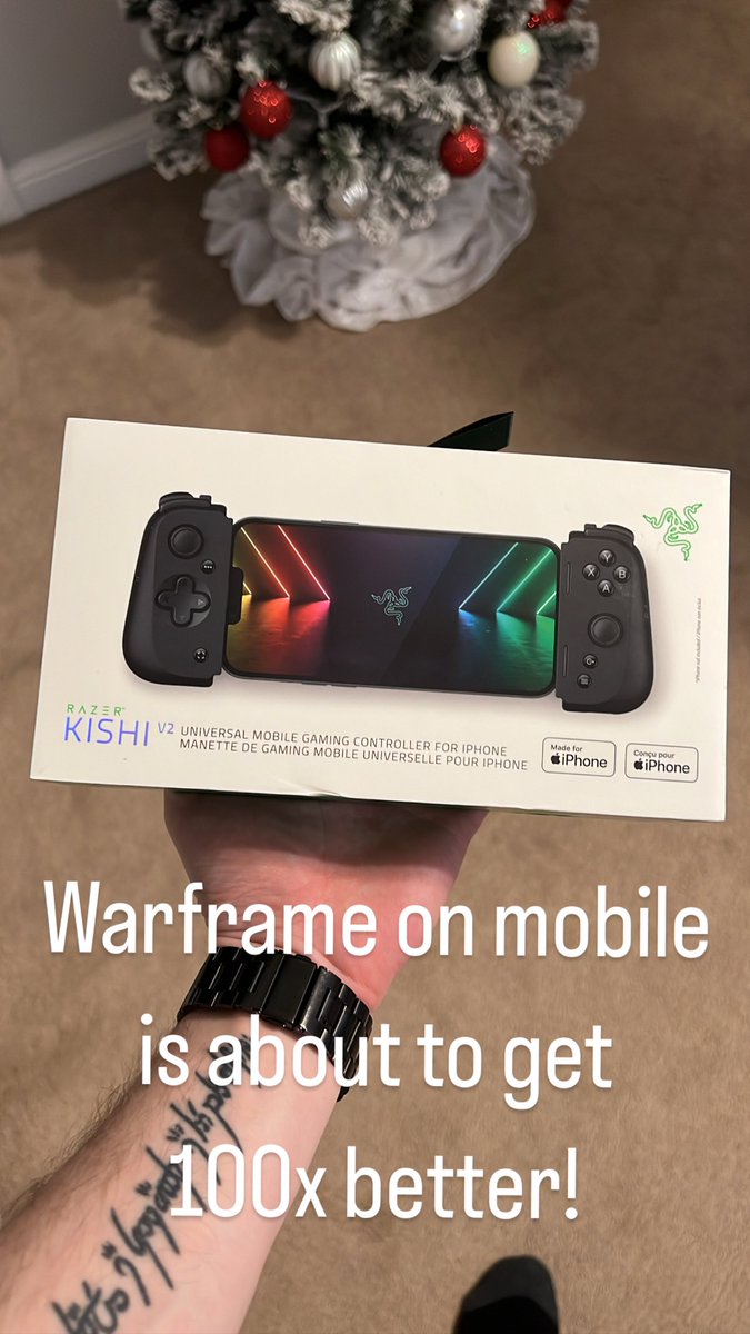 Wicked1Gaming's tweet photo. Just got the #razer kishi v2 for iPhone
#warframe is about to get 100x better!
#tennocreate #mobilegaming #warframeios https://t.co/4DB7GEMFI7