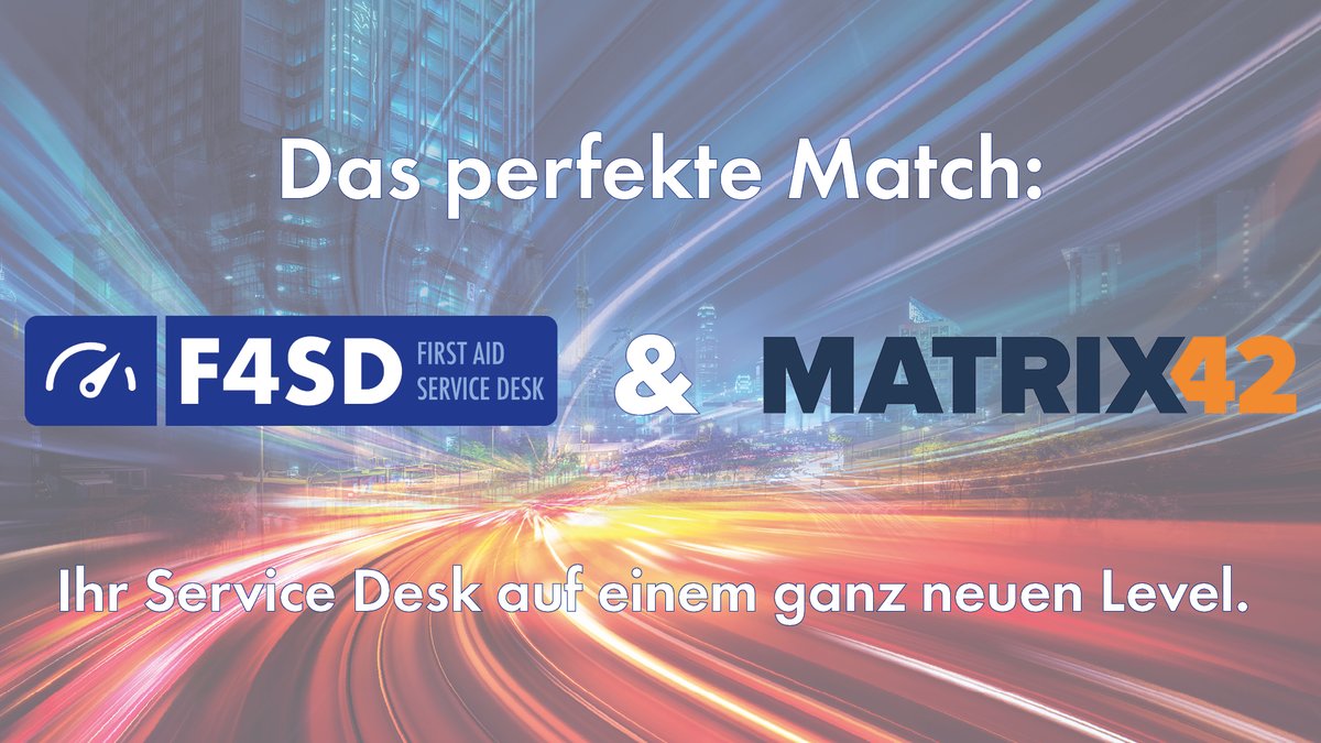 C4IT_GmbH's tweet photo. First Aid Service Desk (#F4SD) & #Matrix42: Das perfekte Match 🤝
Verereinbaren Sie einen Demotermin:
👥 https://t.co/BdHwdMAxxV
Weitere Infos:
💡 https://t.co/KJ3Fq8OpBV
@Matrix42_global #ServiceDesk #Helpdesk #ITSupport #Ticketmanagement #Ticketsystem #Softwarehersteller https://t.co/kNFO5ObZ2p