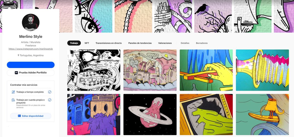 Buenas, me hice un portfolio y subí varios trabajos míos de arte. ¿Me ayudarían a valorarlo en #Behance? 🫶

LINK ⬇️⬇️
behance.net/merlino