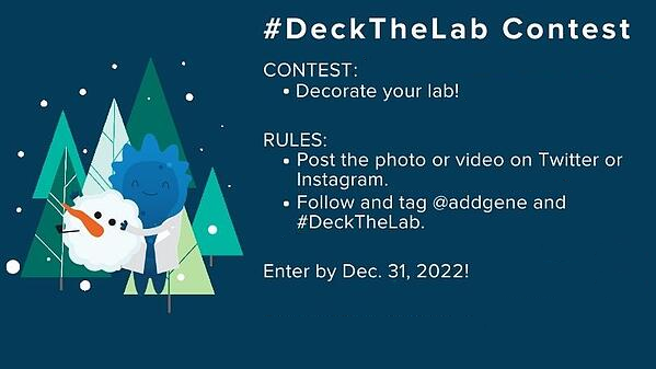 Addgene's tweet photo. It's the first snowfall of the year here in Boston - just in time for our #DeckTheLab competition! Are you decked and ready? https://t.co/zv5jTMyXt7