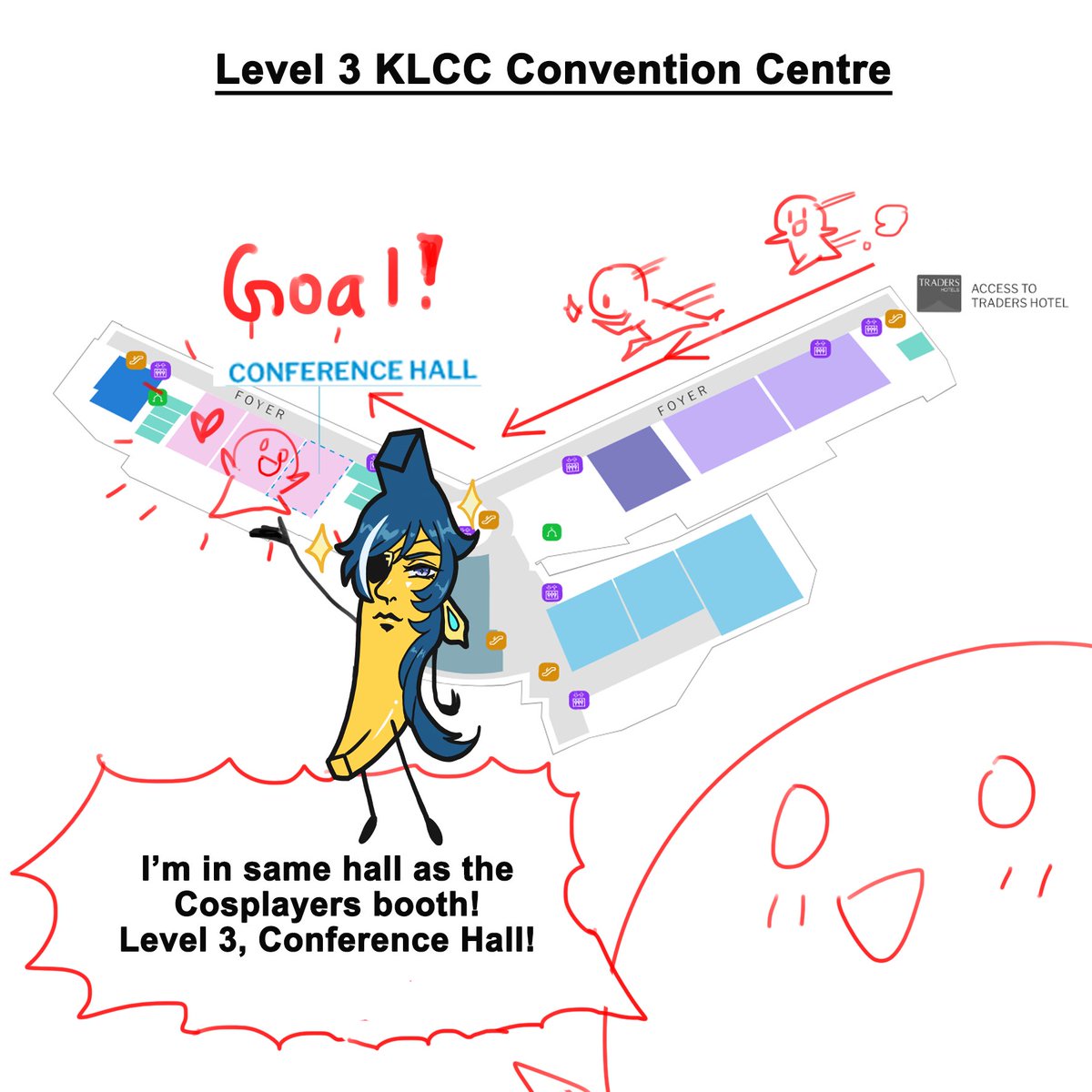 My CF booth location!
Basically, if you don't see any COSPLAY BOOTHS, then you are not at the hall I'm in yeap w.
Also, you guys can look for my Zhongli or Kaenana as guide.
Booth B-P11, Bluepapermints, LEVEL 3 Conference Hall