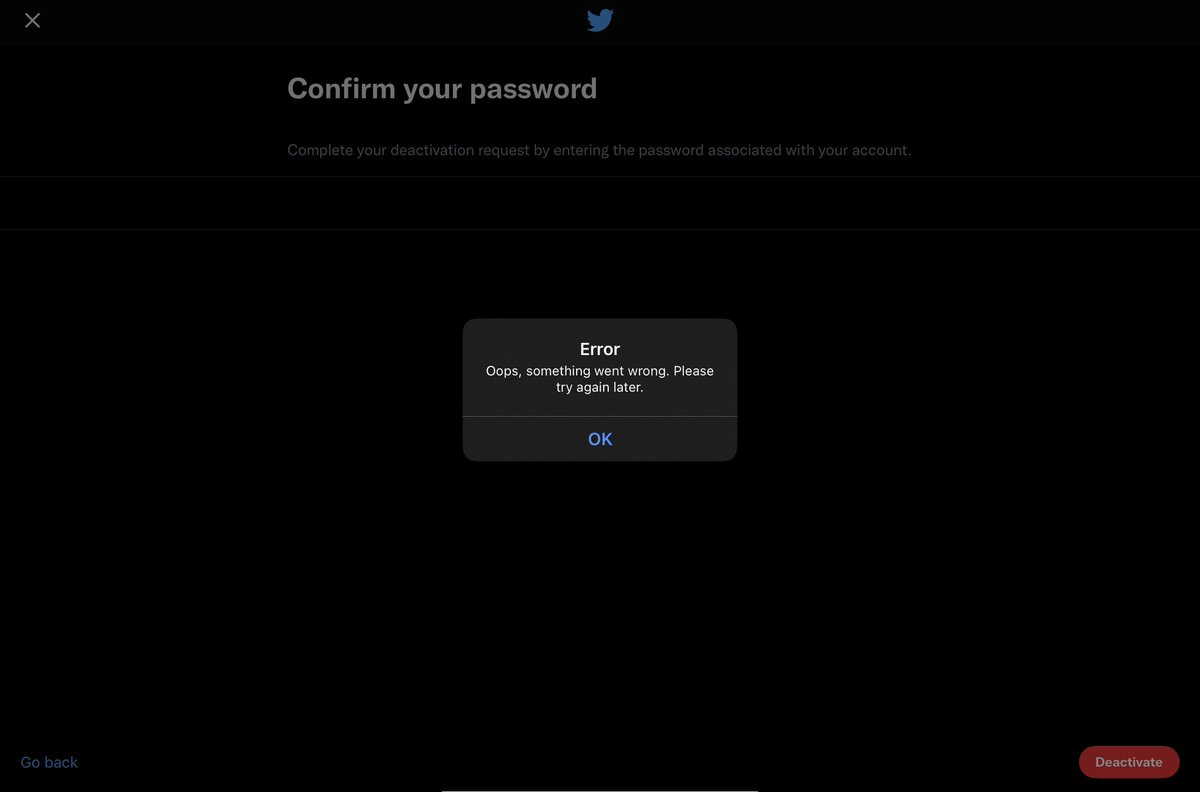 reallyMikeT's tweet image. Can’t deactivate Twitter, guess that part of the platform has collapsed