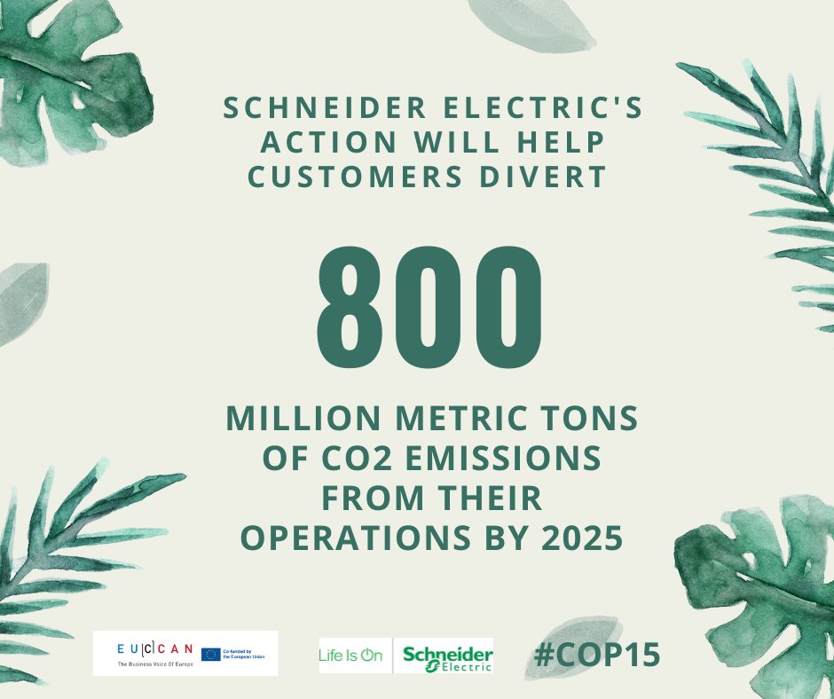 #COP15 &gt;&gt; Spotlight on 👇

🌿<a href="/SchneiderElecCA/">Schneider Electric Canada</a> leads #ClimateAction &amp; commits to decarbonizing its end-to-end operations by 2040 and helping customers divert 800M metric tonnes of CO2 emissions from their operations by 2025.
More: bit.ly/3HjULYq

#ForNature #ImpactCompany