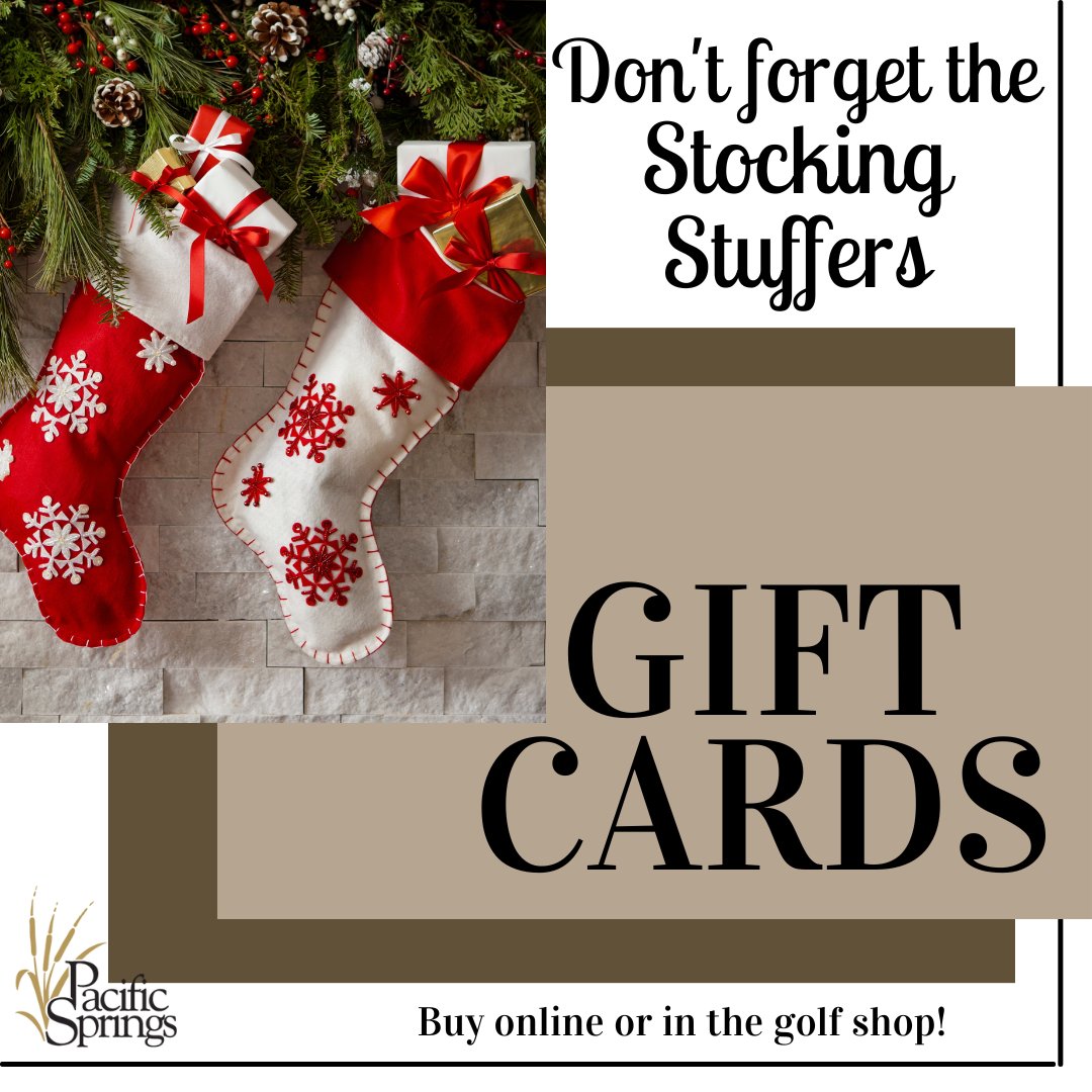 Still looking for holiday gift ideas?🎄🎁
Pick up Pacific Springs Gift Cards online today!!
➡️ bit.ly/3pPCh6H

#PacificSprings #LUGolf