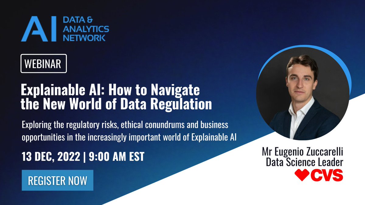 Please join us tomorrow for a webinar exploring the regulatory risks, ethical conundrums, and business opportunities in the increasingly important world of Explainable AI.

📅 December 13th – 9am EDT

👉 Register for FREE here: ow.ly/7abf50M0ZBR 

#artificialintelligence
