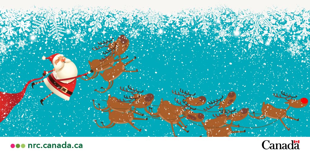 NRC_CNRC's tweet image. 1/2: Ho! Ho! Ho! With a flick of the reins, off Santa went, racing through the sky on his test run before the BIG day. Santa’s sleigh headed south across the #ArcticOcean &amp;amp; over Canada when a blizzard appeared, causing snowflakes to whirl around the sleigh... and suddenly, CRASH!